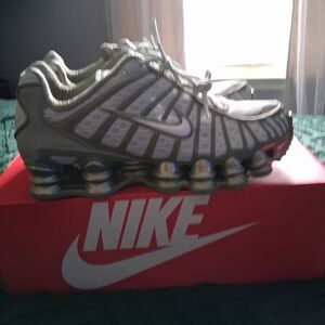 Nike Shox Running Shoes in Metallic Silver